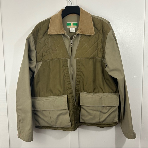 Game Winner Sportswear mens jacket tan quilted, pockets #1481 size L - Picture 1 of 8